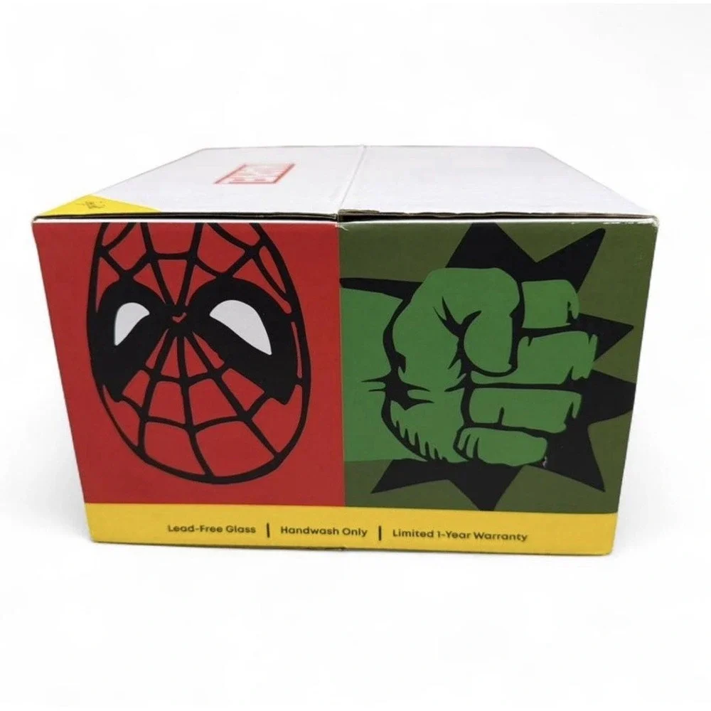 JoyJolt Marvel Heroes Stemless Drinking  Glasses 4-Piece Set